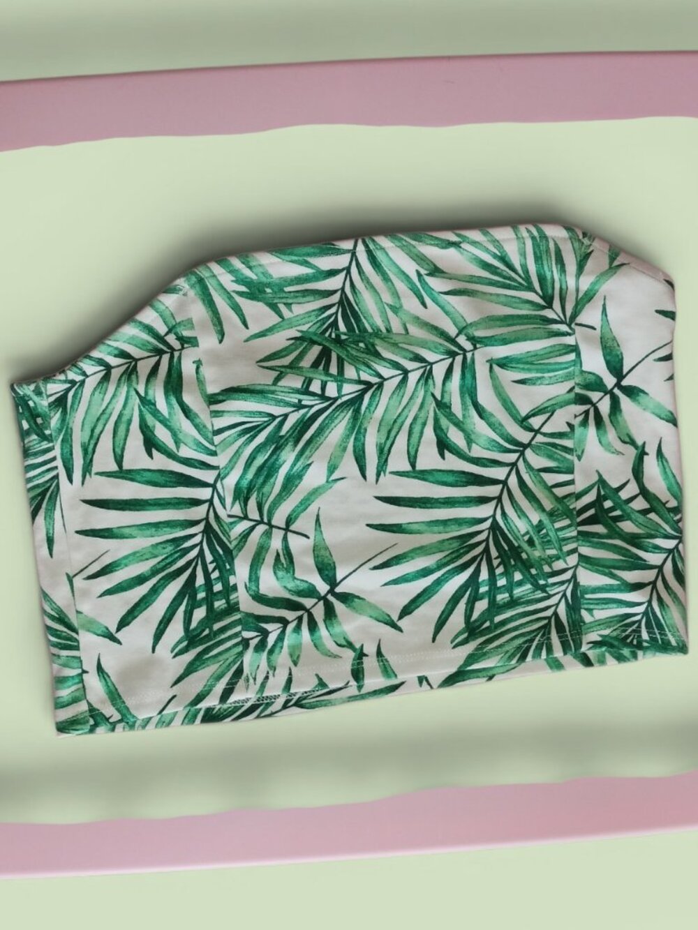 🌿 Forever 21 Tropical Print One-Shoulder Crop Top